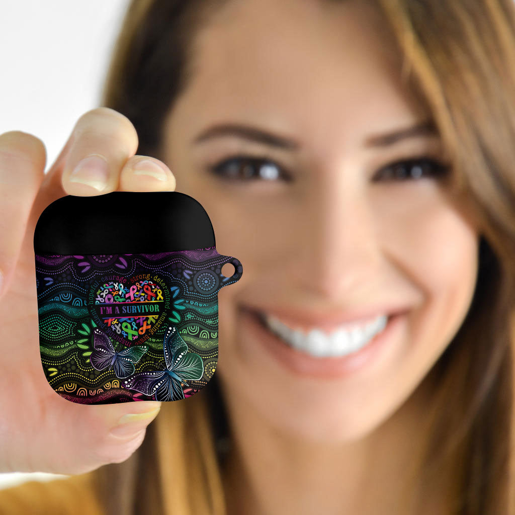 Australia Cancer Survivor AirPods Case I’m A Survivor Ribbon Heart