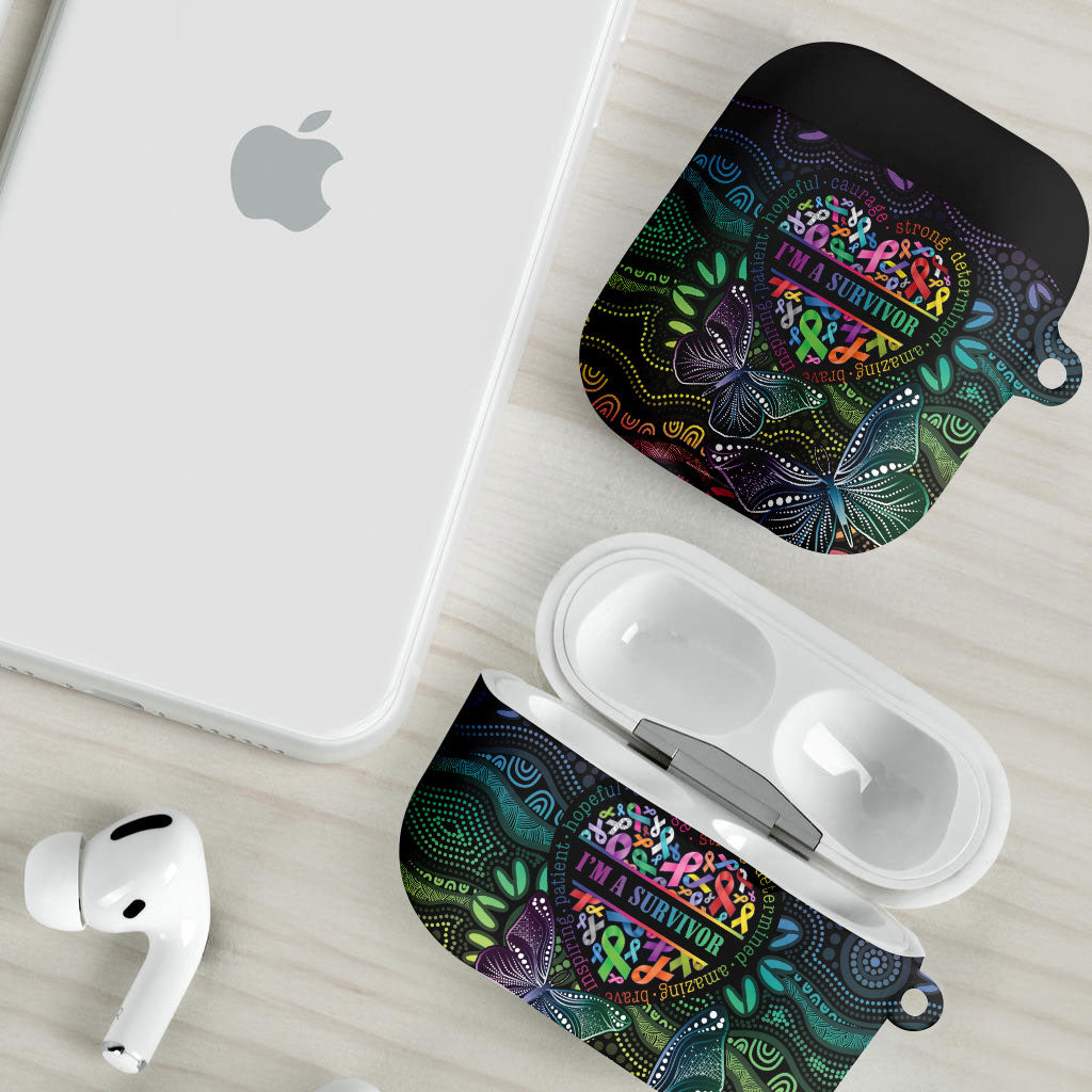 Australia Cancer Survivor AirPods Case I’m A Survivor Ribbon Heart