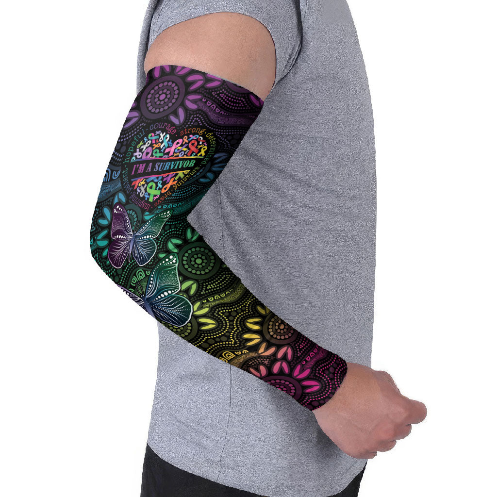 Australia Cancer Survivor Personalised Arm Sleeves I’m A Survivor Ribbon Heart