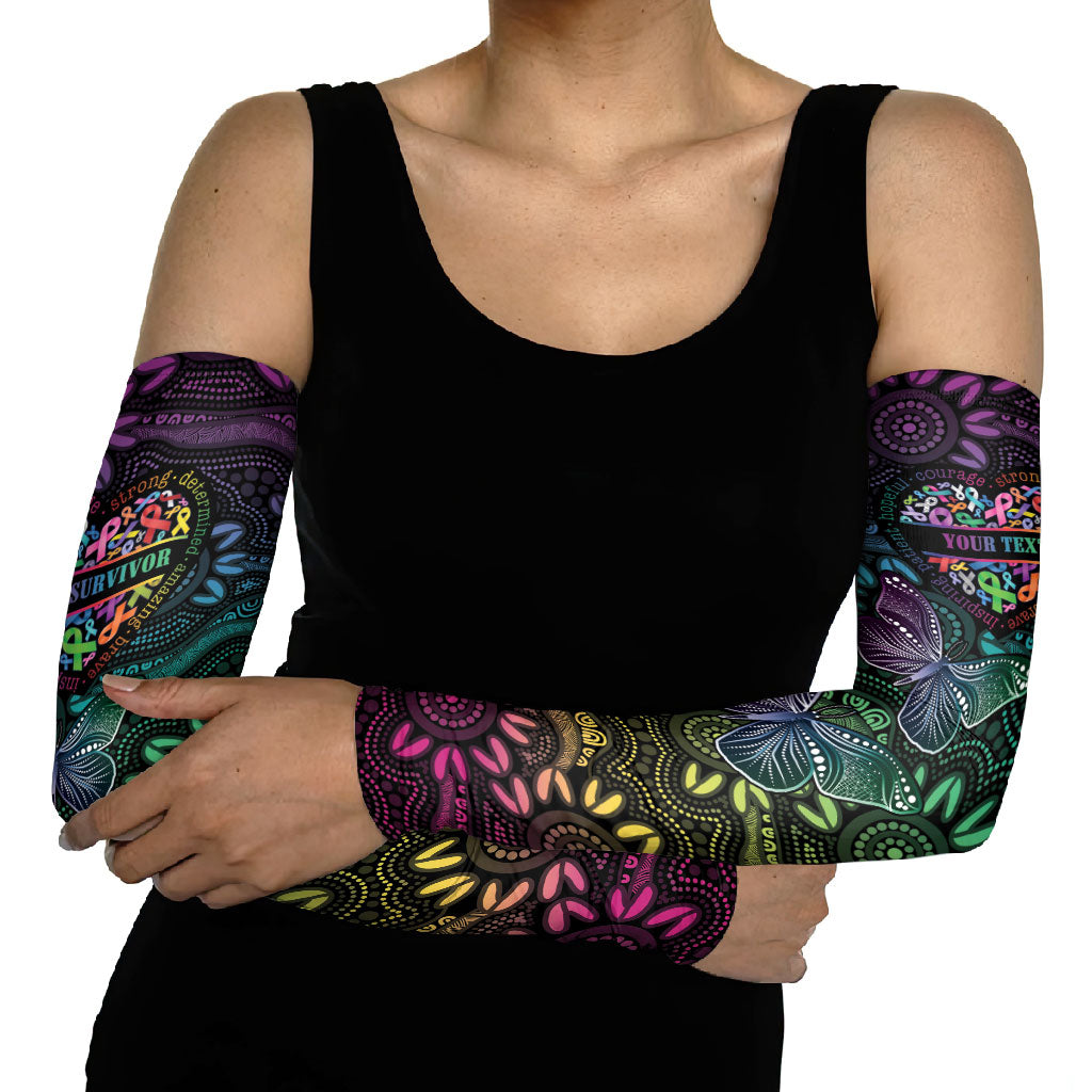 Australia Cancer Survivor Personalised Arm Sleeves I’m A Survivor Ribbon Heart