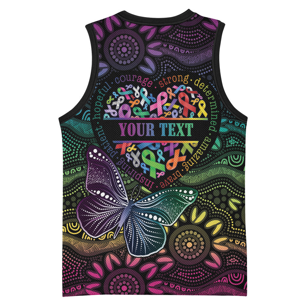 Australia Cancer Survivor Personalised Basketball Jersey I’m A Survivor Ribbon Heart