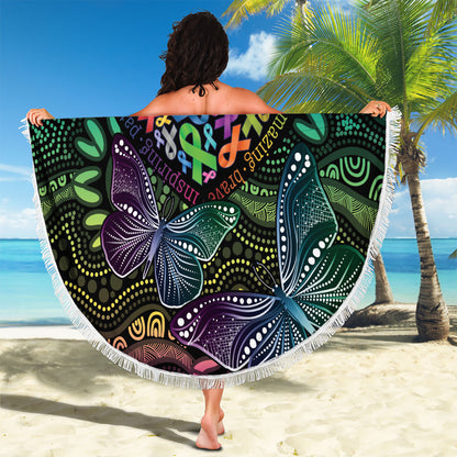 Australia Cancer Survivor Beach Blanket I’m A Survivor Ribbon Heart