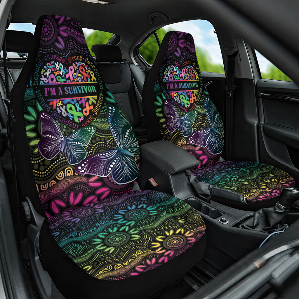 Australia Cancer Survivor Car Seat Cover I’m A Survivor Ribbon Heart