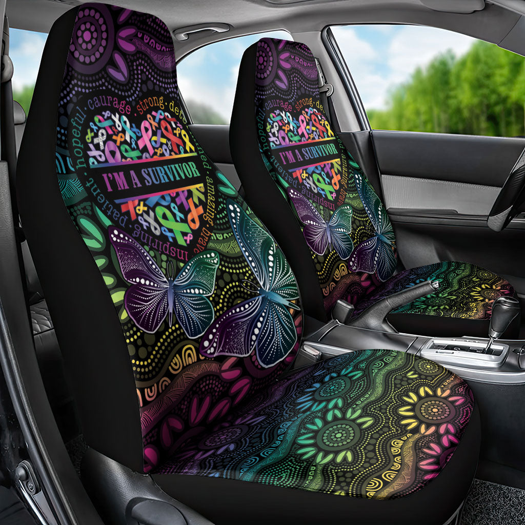 Australia Cancer Survivor Car Seat Cover I’m A Survivor Ribbon Heart
