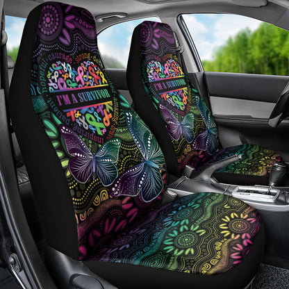 Australia Cancer Survivor Car Seat Cover I’m A Survivor Ribbon Heart