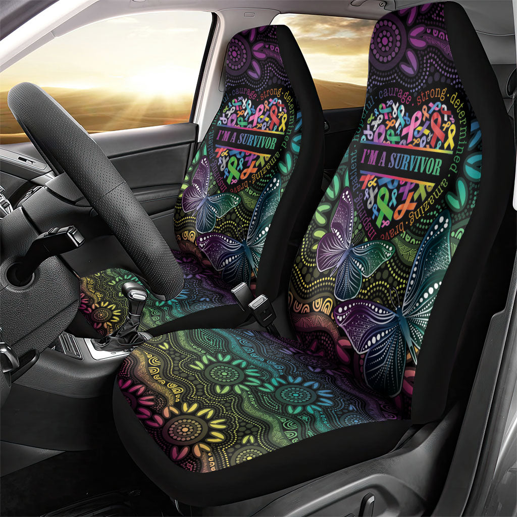 Australia Cancer Survivor Car Seat Cover I’m A Survivor Ribbon Heart