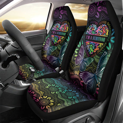 Australia Cancer Survivor Car Seat Cover I’m A Survivor Ribbon Heart