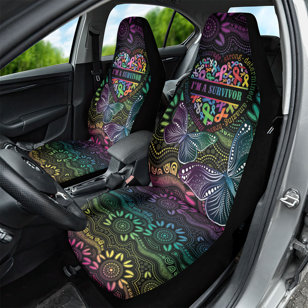 Australia Cancer Survivor Car Seat Cover I’m A Survivor Ribbon Heart