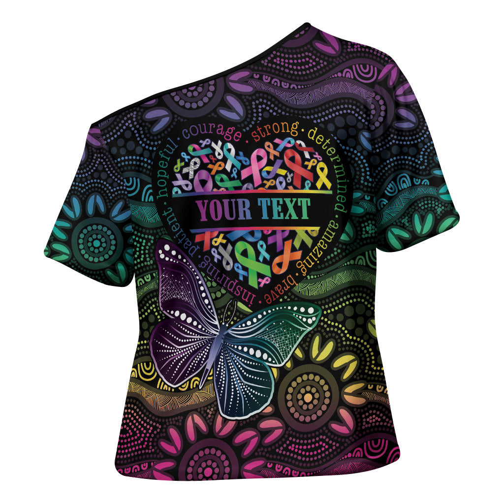 Australia Cancer Survivor Personalised Cross Shoulder Shirt I’m A Survivor Ribbon Heart