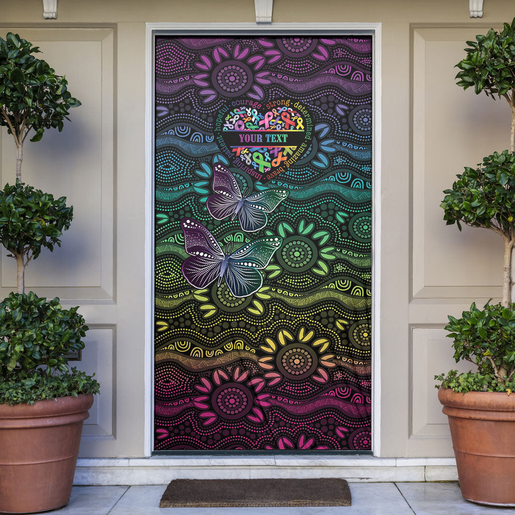 Australia Cancer Survivor Personalised Door Cover I’m A Survivor Ribbon Heart
