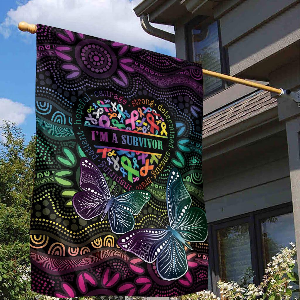 Australia Cancer Survivor Garden Flag I’m A Survivor Ribbon Heart