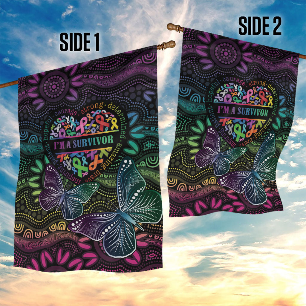 Australia Cancer Survivor Garden Flag I’m A Survivor Ribbon Heart