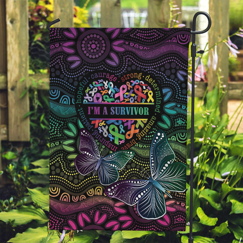 Australia Cancer Survivor Garden Flag I’m A Survivor Ribbon Heart