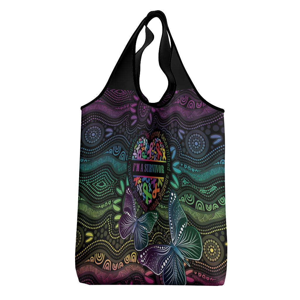 Australia Cancer Survivor Grocery Bag I’m A Survivor Ribbon Heart