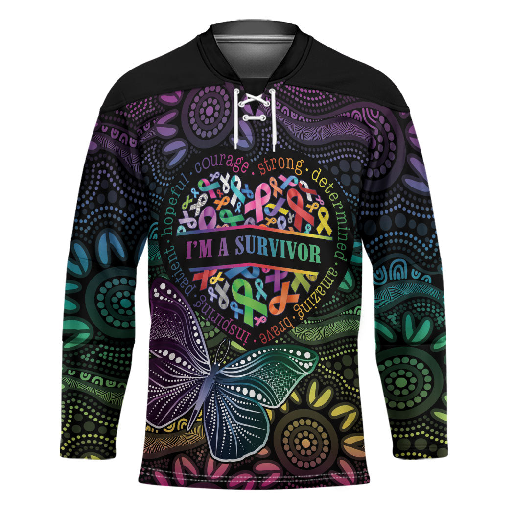 Australia Cancer Survivor Personalised Hockey Jersey I’m A Survivor Ribbon Heart