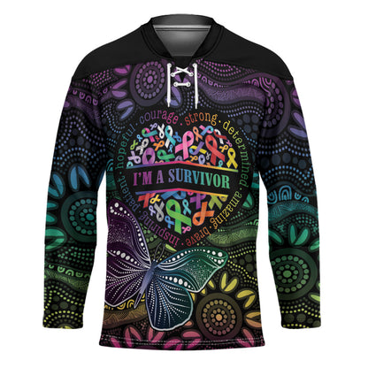 Australia Cancer Survivor Personalised Hockey Jersey I’m A Survivor Ribbon Heart