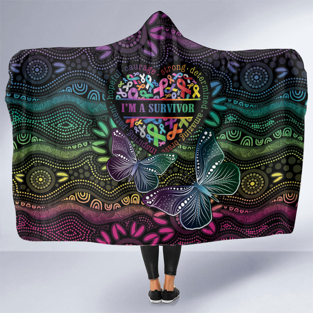Australia Cancer Survivor Hooded Blanket I’m A Survivor Ribbon Heart