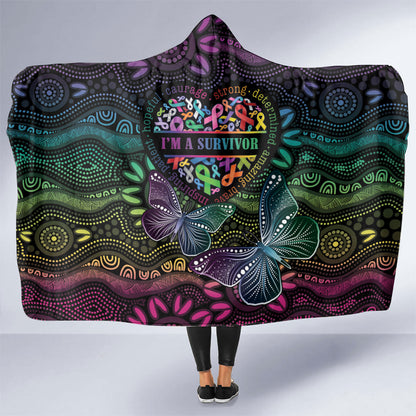 Australia Cancer Survivor Hooded Blanket I’m A Survivor Ribbon Heart