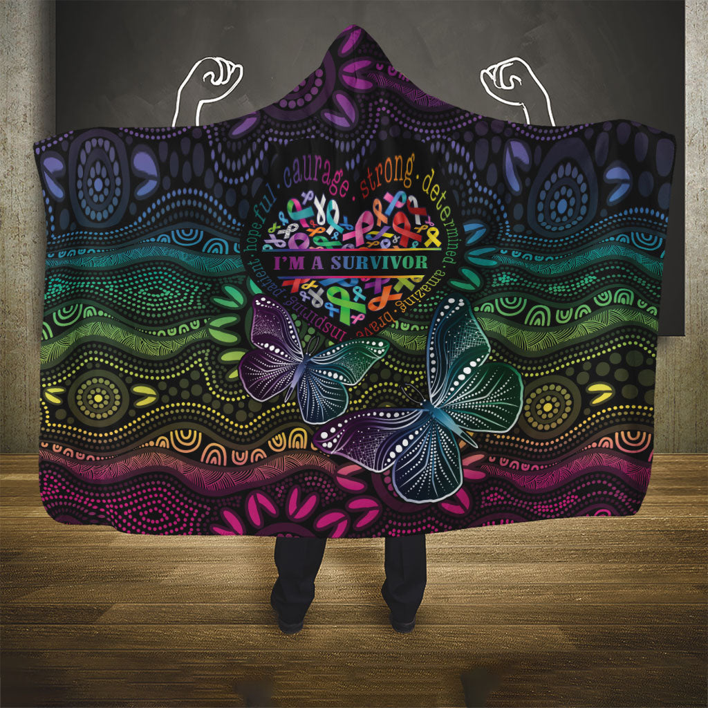 Australia Cancer Survivor Hooded Blanket I’m A Survivor Ribbon Heart