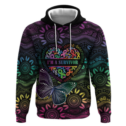 Australia Cancer Survivor Personalised Hoodie I’m A Survivor Ribbon Heart