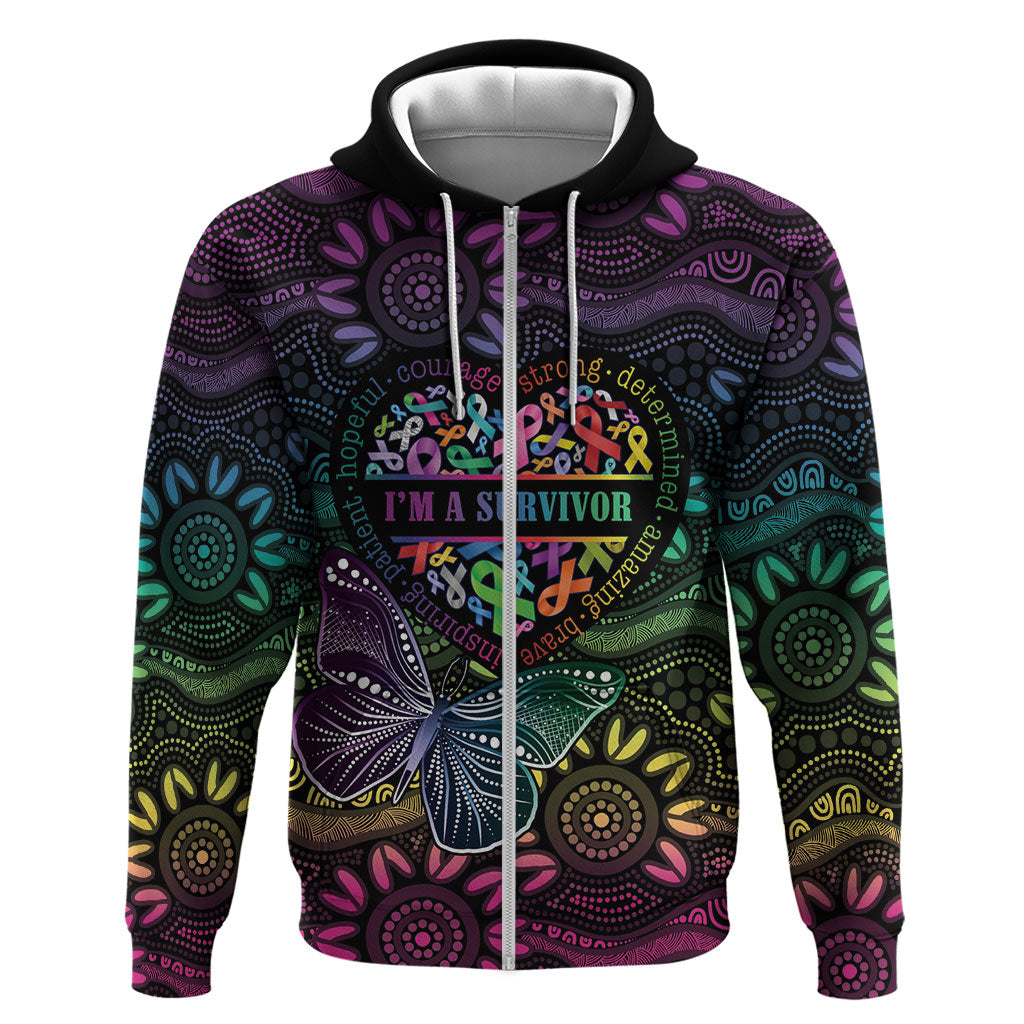 Australia Cancer Survivor Personalised Hoodie I’m A Survivor Ribbon Heart