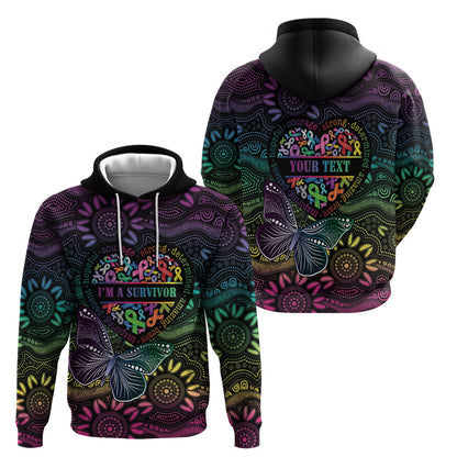 Australia Cancer Survivor Personalised Hoodie I’m A Survivor Ribbon Heart