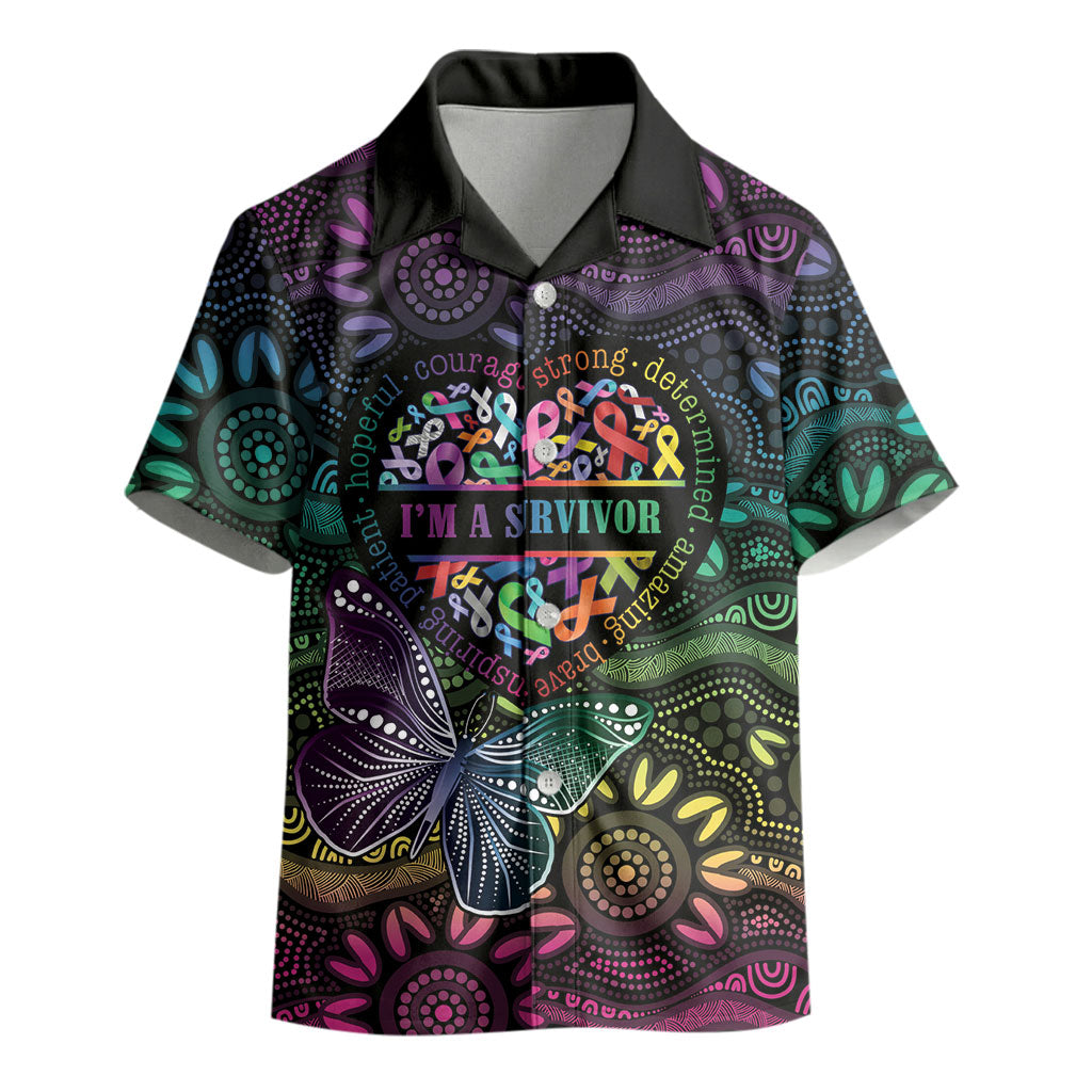Australia Cancer Survivor Personalised Kid Hawaiian Shirt I’m A Survivor Ribbon Heart