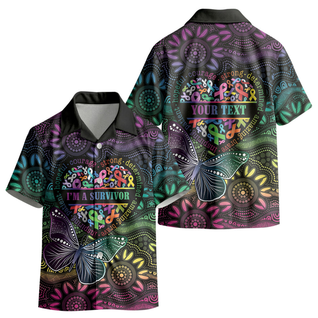 Australia Cancer Survivor Personalised Kid Hawaiian Shirt I’m A Survivor Ribbon Heart