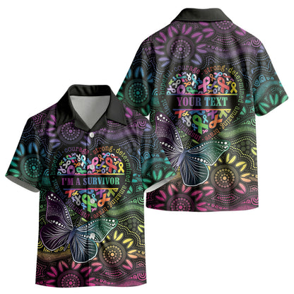 Australia Cancer Survivor Personalised Kid Hawaiian Shirt I’m A Survivor Ribbon Heart