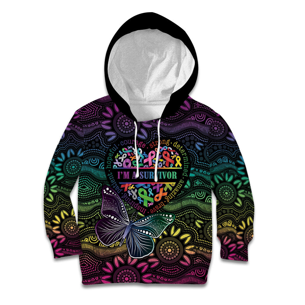 Australia Cancer Survivor Personalised Kid Hoodie I’m A Survivor Ribbon Heart