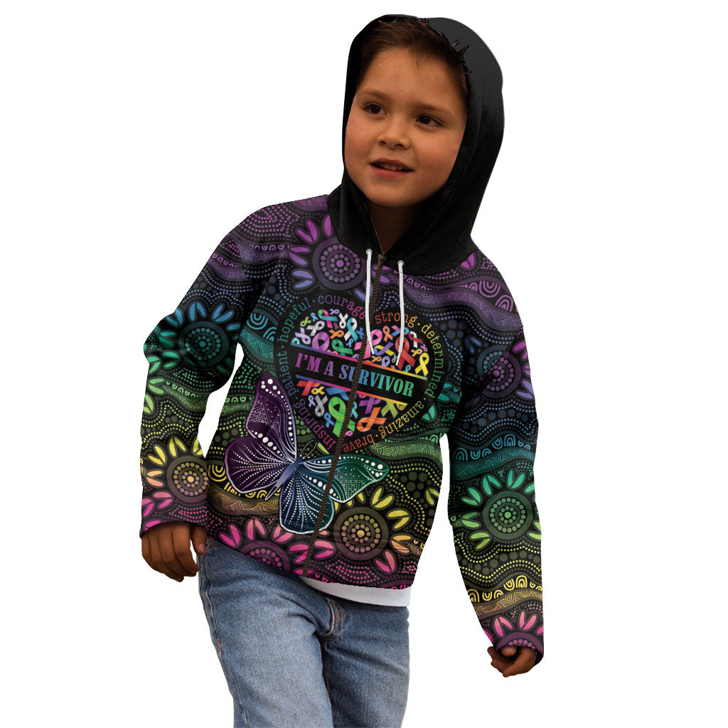 Australia Cancer Survivor Personalised Kid Hoodie I’m A Survivor Ribbon Heart