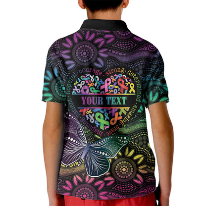 Australia Cancer Survivor Personalised Kid Polo Shirt I’m A Survivor Ribbon Heart