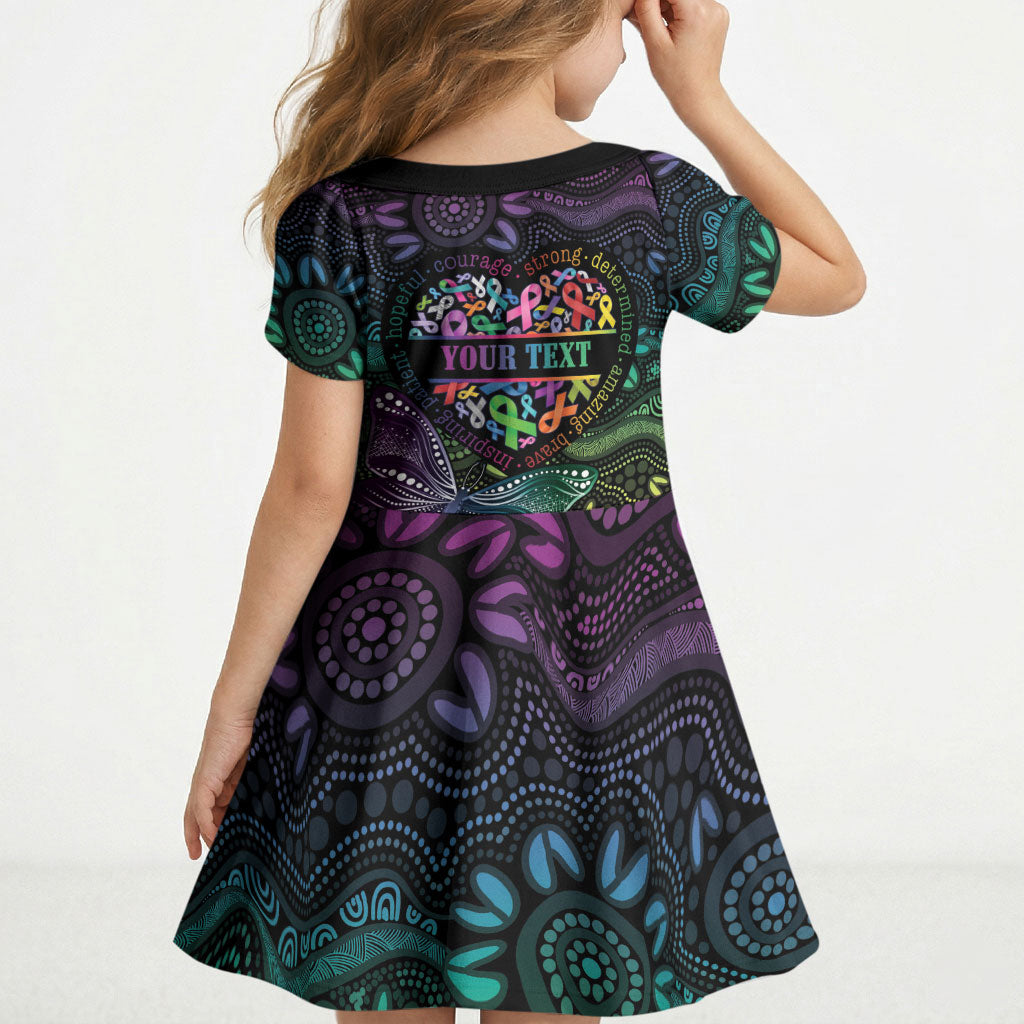 Australia Cancer Survivor Personalised Kid Short Sleeve Dress I’m A Survivor Ribbon Heart