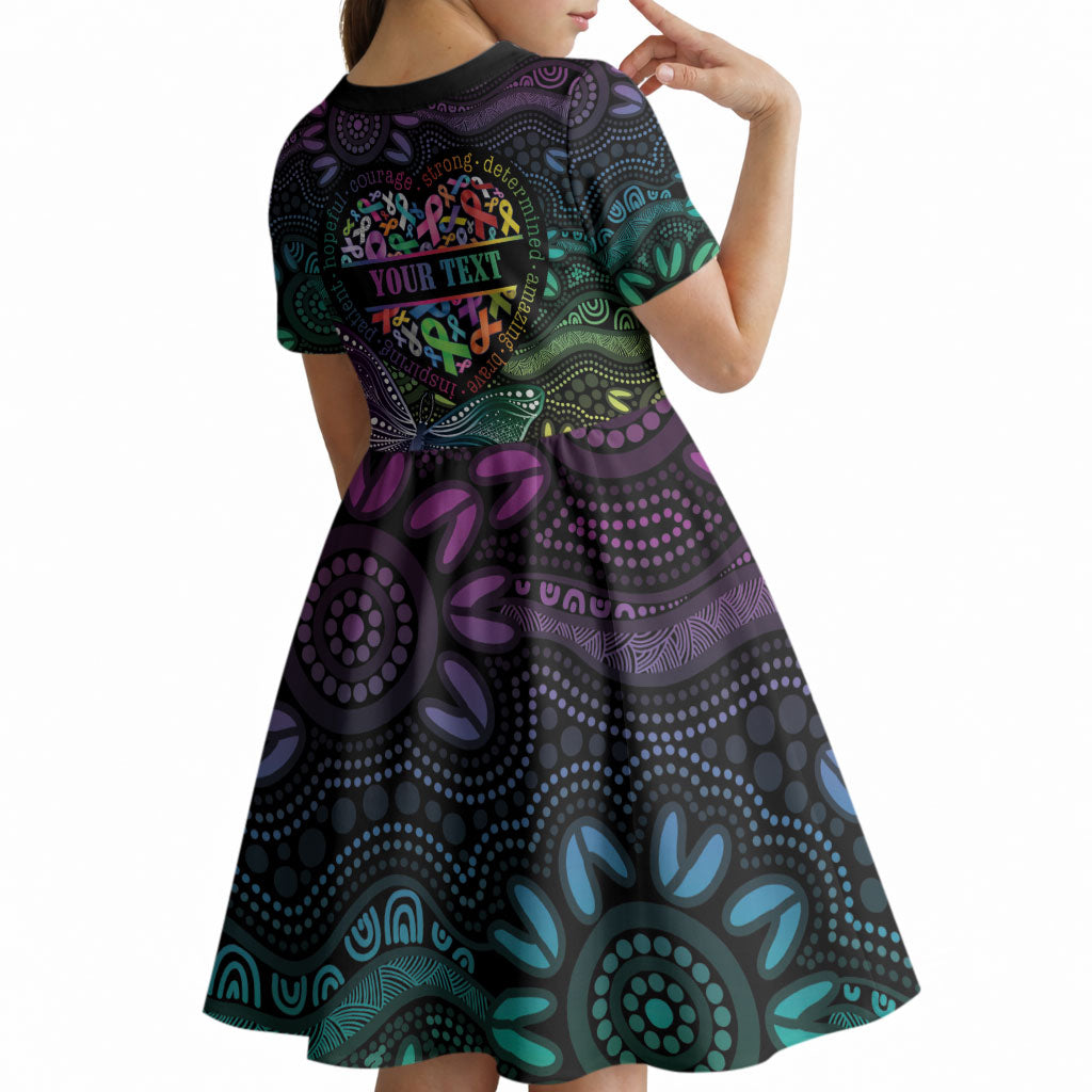 Australia Cancer Survivor Personalised Kid Short Sleeve Dress I’m A Survivor Ribbon Heart