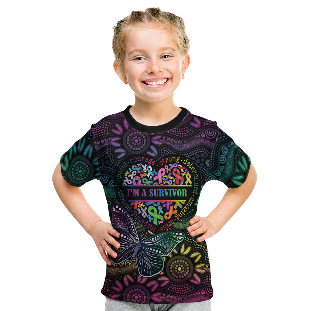 Australia Cancer Survivor Personalised Kid T Shirt I’m A Survivor Ribbon Heart