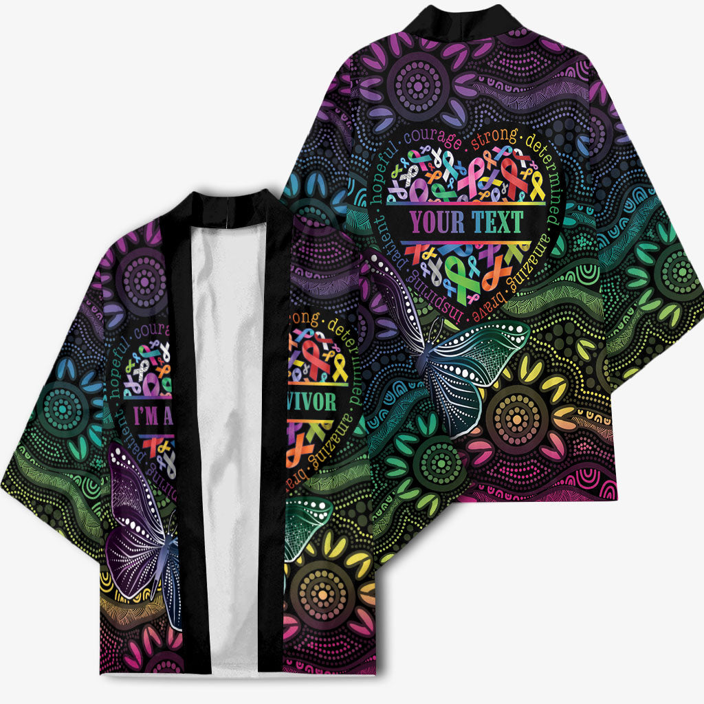 Australia Cancer Survivor Personalised Kimono I’m A Survivor Ribbon Heart