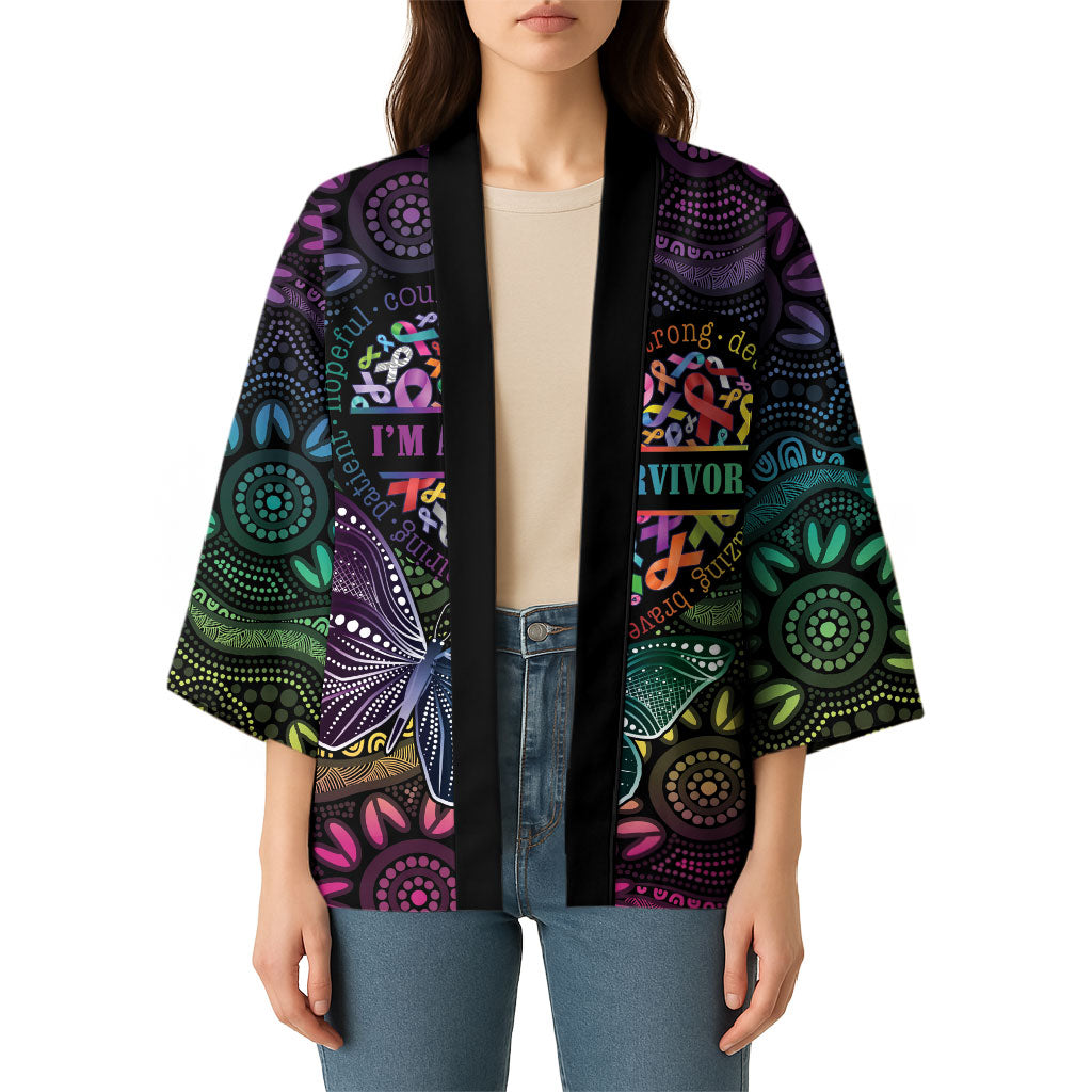 Australia Cancer Survivor Personalised Kimono I’m A Survivor Ribbon Heart