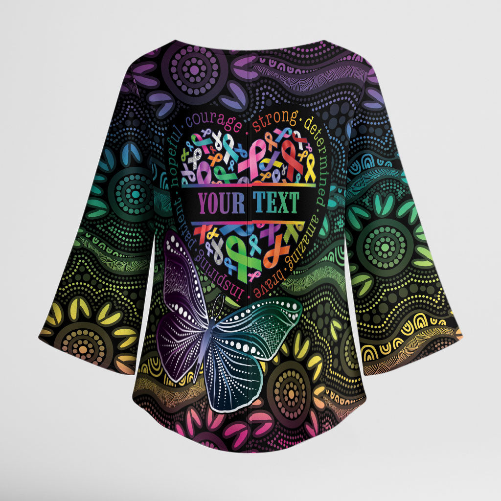 Australia Cancer Survivor Personalised Kimono Sleeve Blouse I’m A Survivor Ribbon Heart