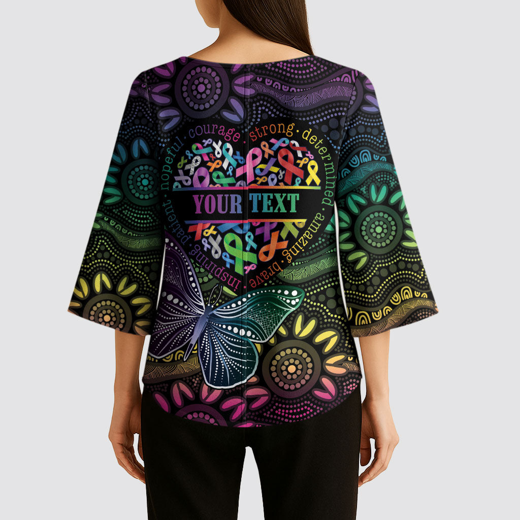 Australia Cancer Survivor Personalised Kimono Sleeve Blouse I’m A Survivor Ribbon Heart