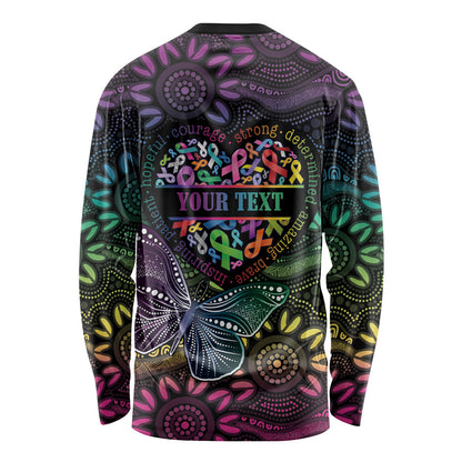Australia Cancer Survivor Personalised Long Sleeve Shirt I’m A Survivor Ribbon Heart