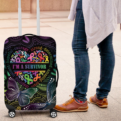 Australia Cancer Survivor Luggage Cover I’m A Survivor Ribbon Heart