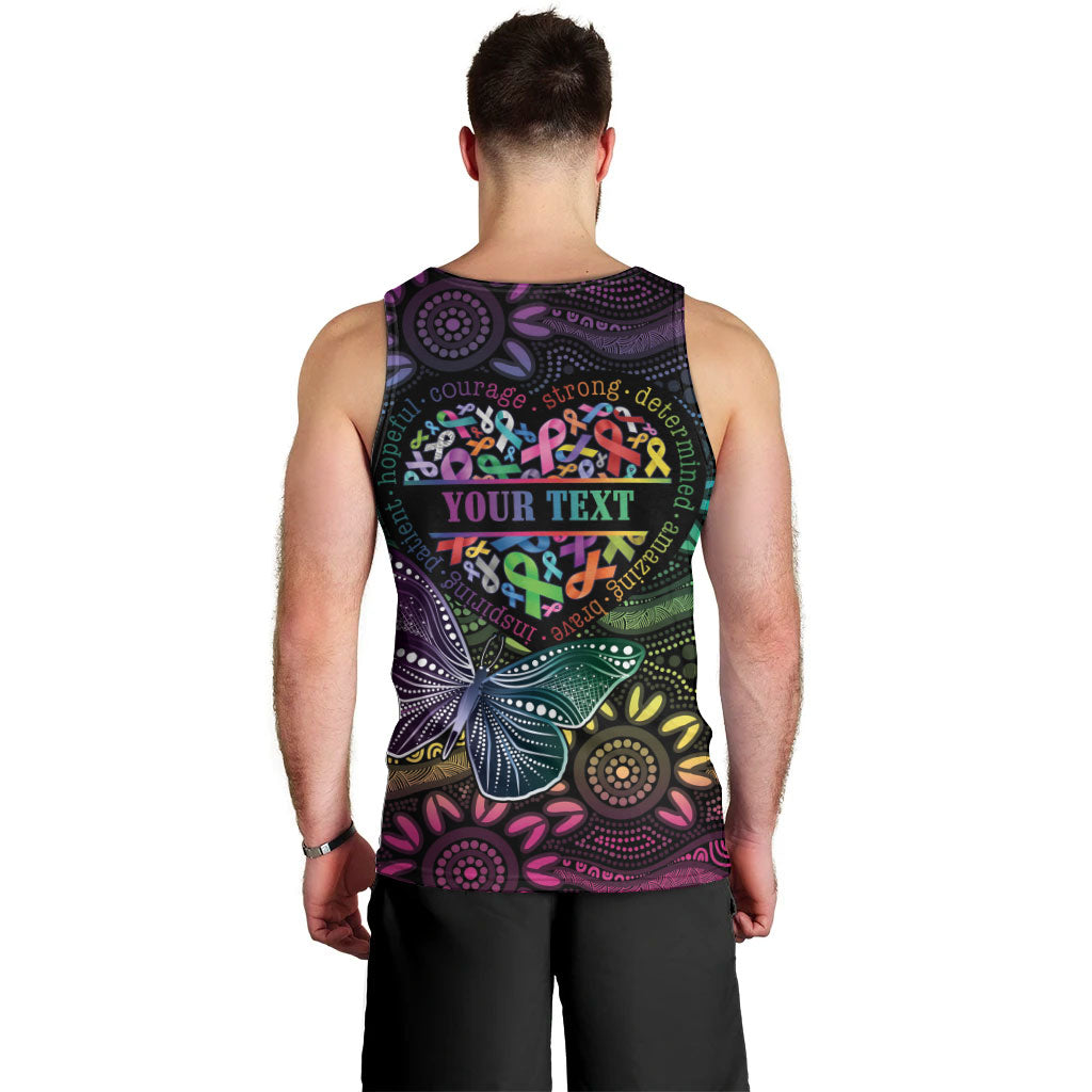 Australia Cancer Survivor Personalised Men Tank Top I’m A Survivor Ribbon Heart