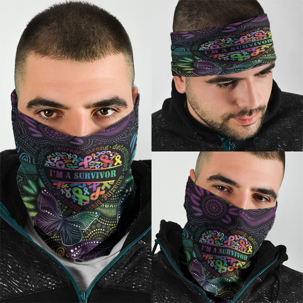 Australia Cancer Survivor Neck Gaiter I’m A Survivor Ribbon Heart