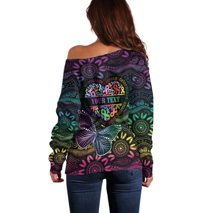 Australia Cancer Survivor Personalised Off Shoulder Sweater I’m A Survivor Ribbon Heart