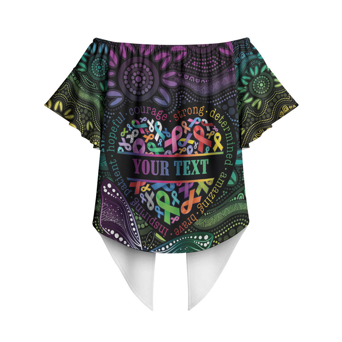 Australia Cancer Survivor Personalised Off Shoulder Wrap Waist Top I’m A Survivor Ribbon Heart