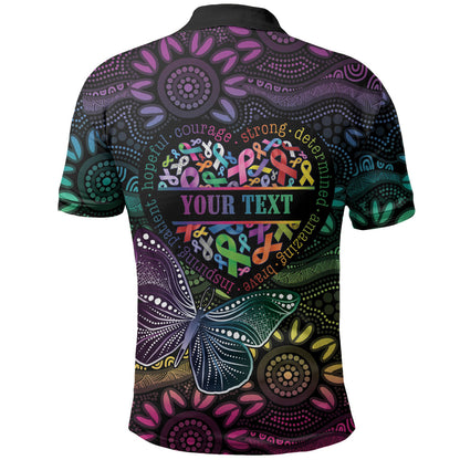 Australia Cancer Survivor Personalised Polo Shirt I’m A Survivor Ribbon Heart