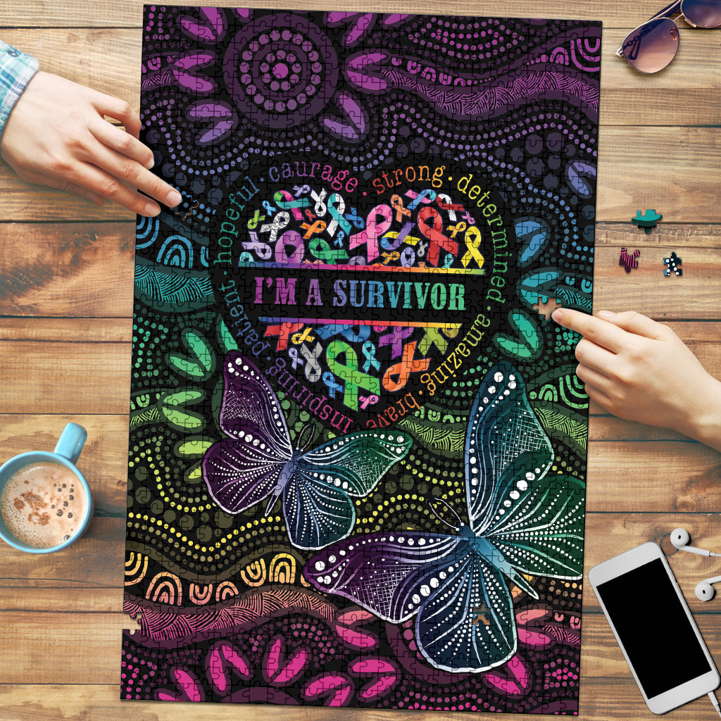 Australia Cancer Survivor Puzzle I’m A Survivor Ribbon Heart