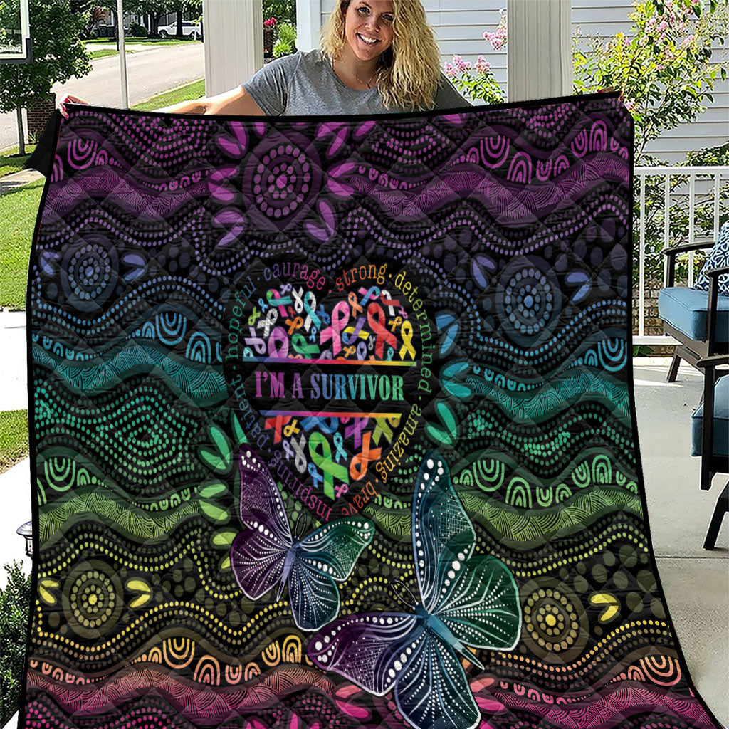 Australia Cancer Survivor Quilt I’m A Survivor Ribbon Heart