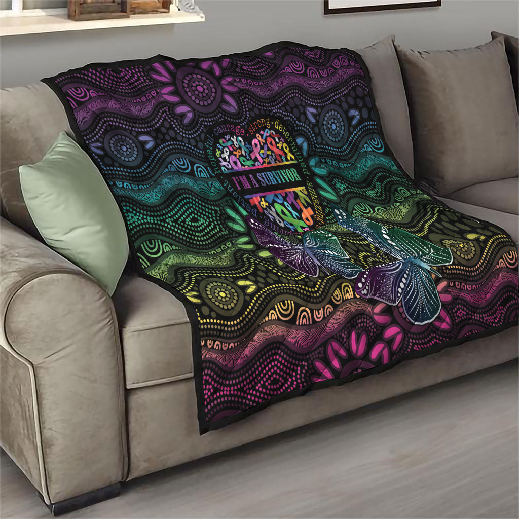 Australia Cancer Survivor Quilt I’m A Survivor Ribbon Heart