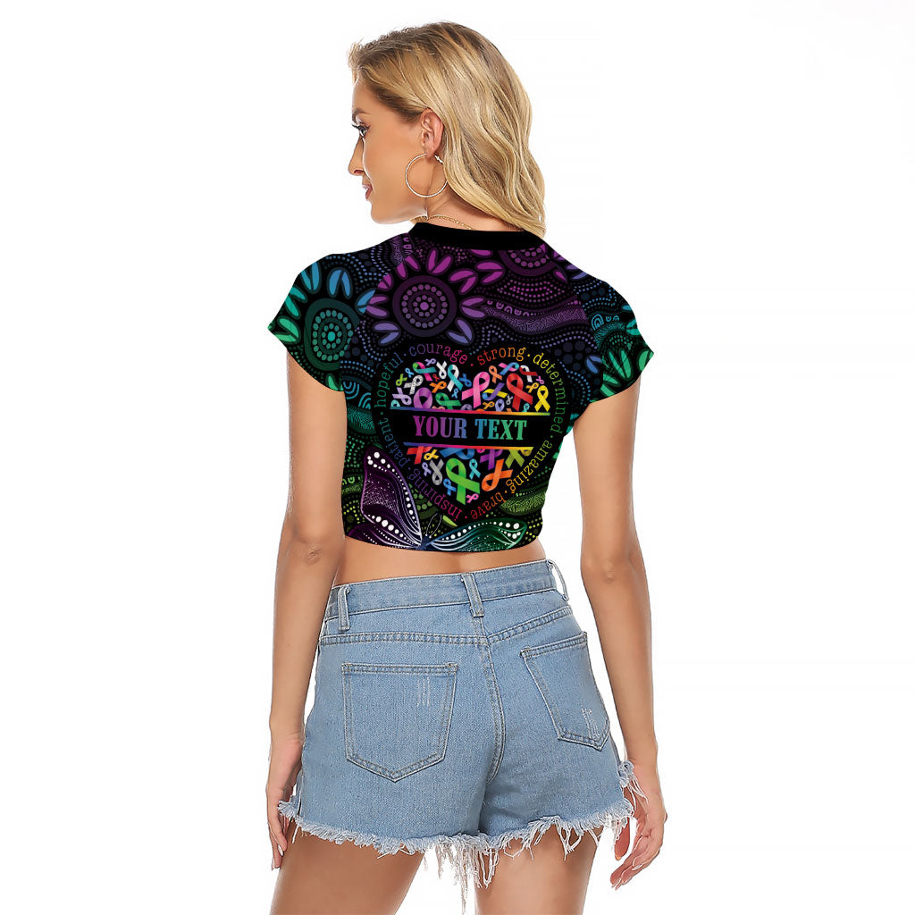 Australia Cancer Survivor Personalised Raglan Cropped T Shirt I’m A Survivor Ribbon Heart